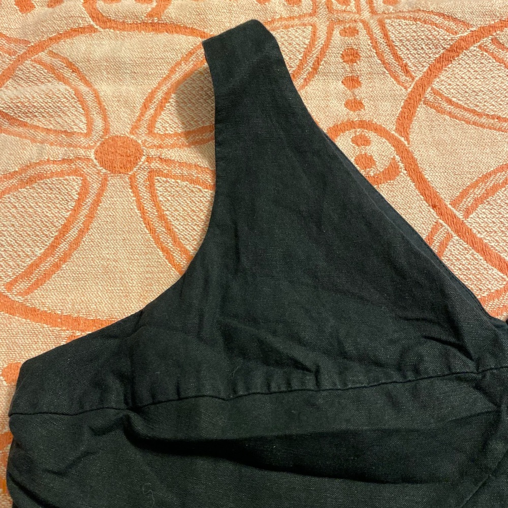 Who What Wear black peplum linen camisole - Picture 4 of 7
